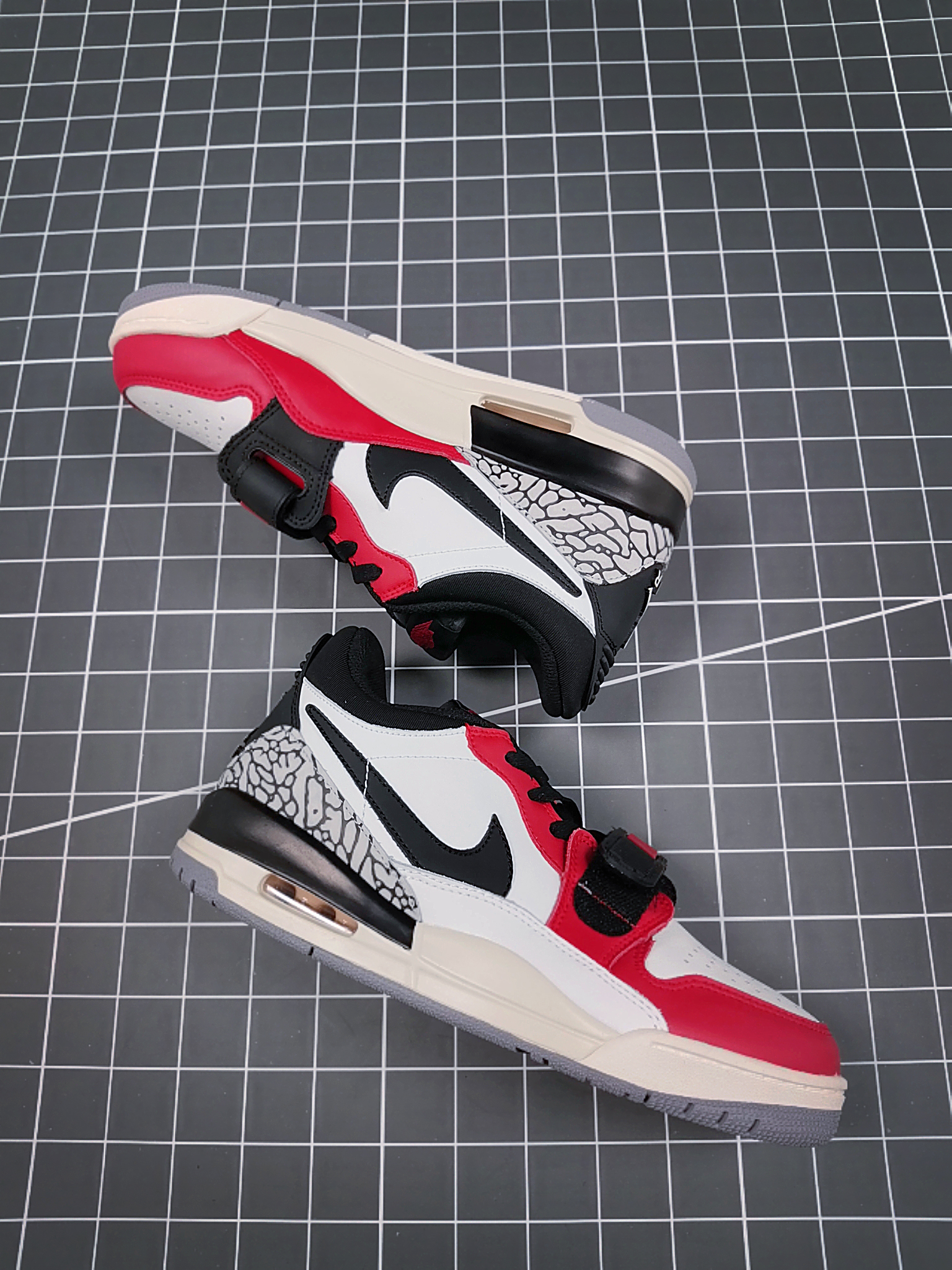 Air Jordan Legacy 312 Low White Red Cement Black Shoes